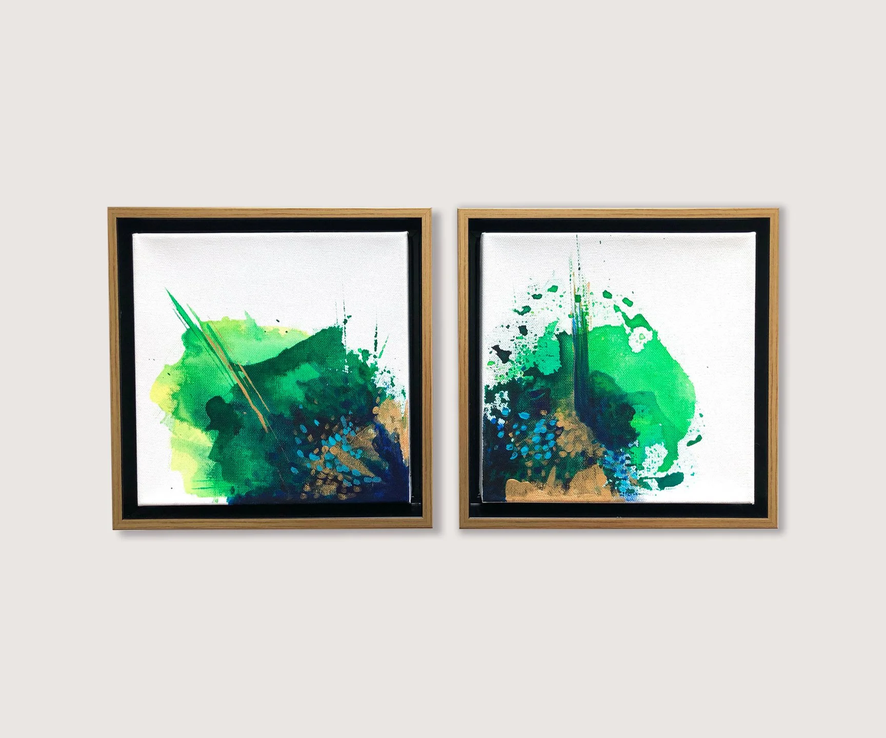 Green Eyes (Diptych) — Fine Art by Nicolle Cure